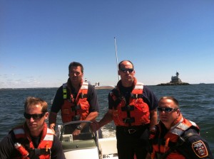 FFD Marine 7 training off Penfield Lighthouse with FF Catandella, LT Caisse, FF Schumann and LT Greenhaw