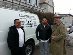 The S. Cruz Construction Team.  Left is Silvan , right is David and yours truly.
