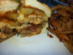 My favorite, the Hawaii Five-O Burger.  Sirloin patty, pulled pork and, bacon and grilled pineapple.  Awesome combinations!