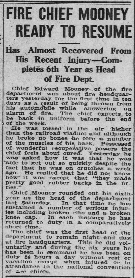 Injured Chief Mooney 4-26-1910