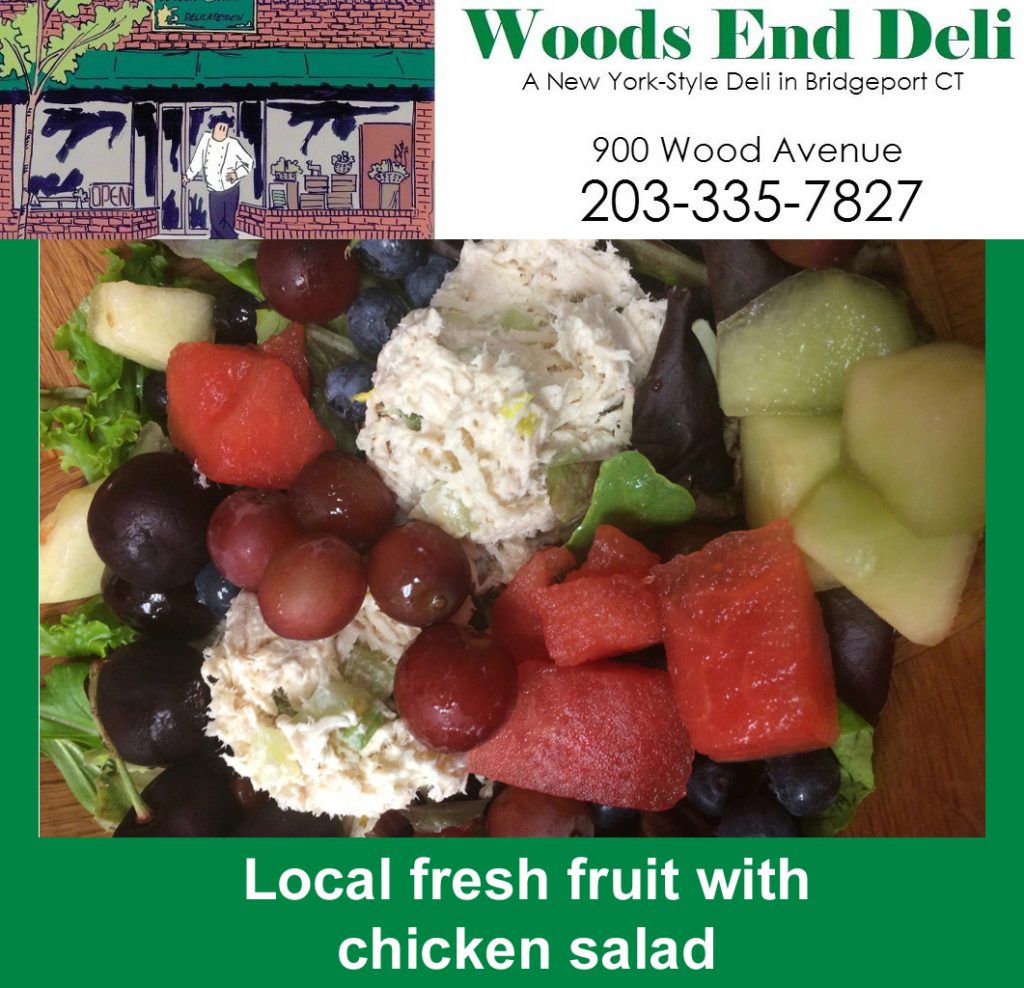 Local fresh fruit with chicken salad
