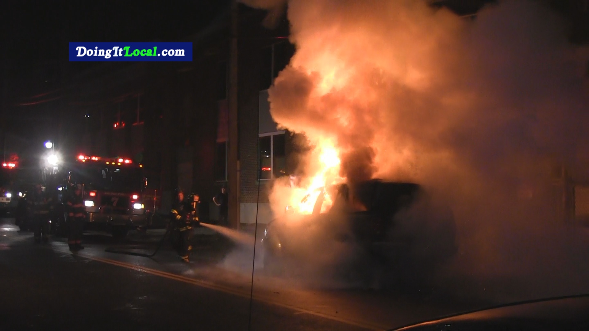 Tonight's Vehicle Fire At Brewster Street in Black Rock CT