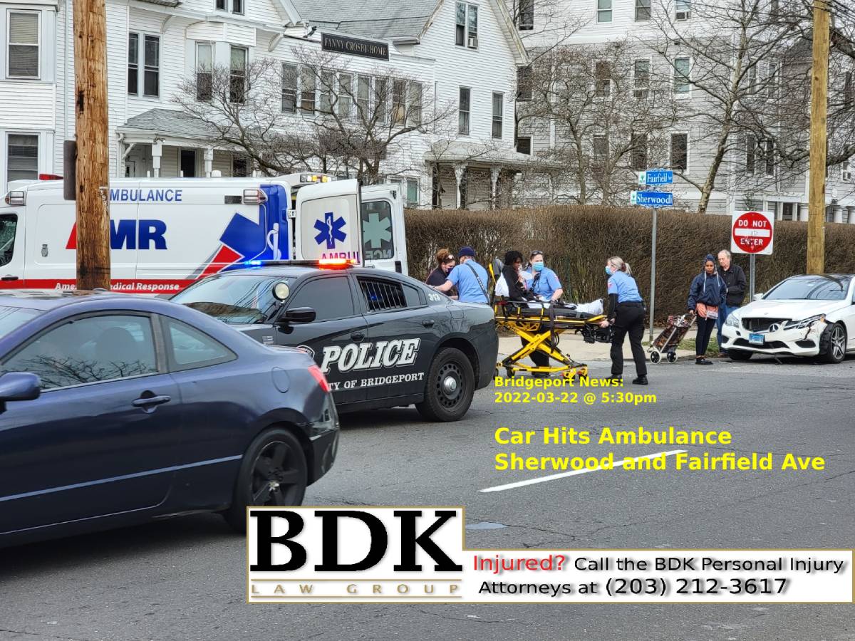 Bridgeport News Car Hits Ambulance