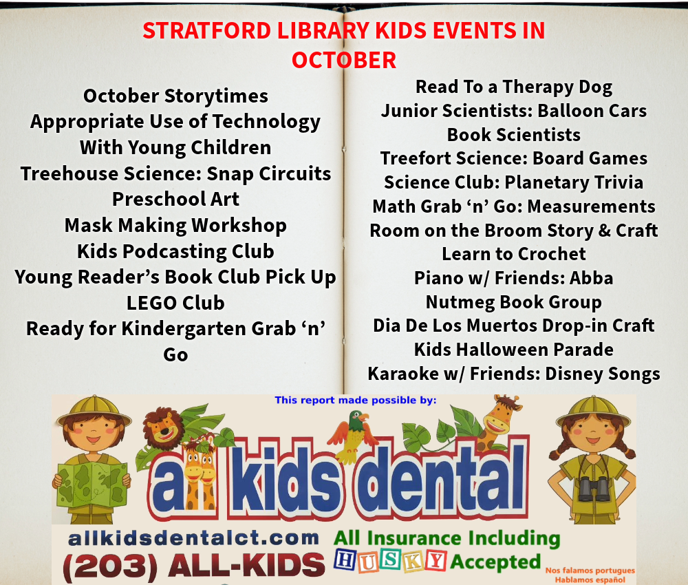 STRATFORD LIBRARY KIDS EVENTS IN OCTOBER