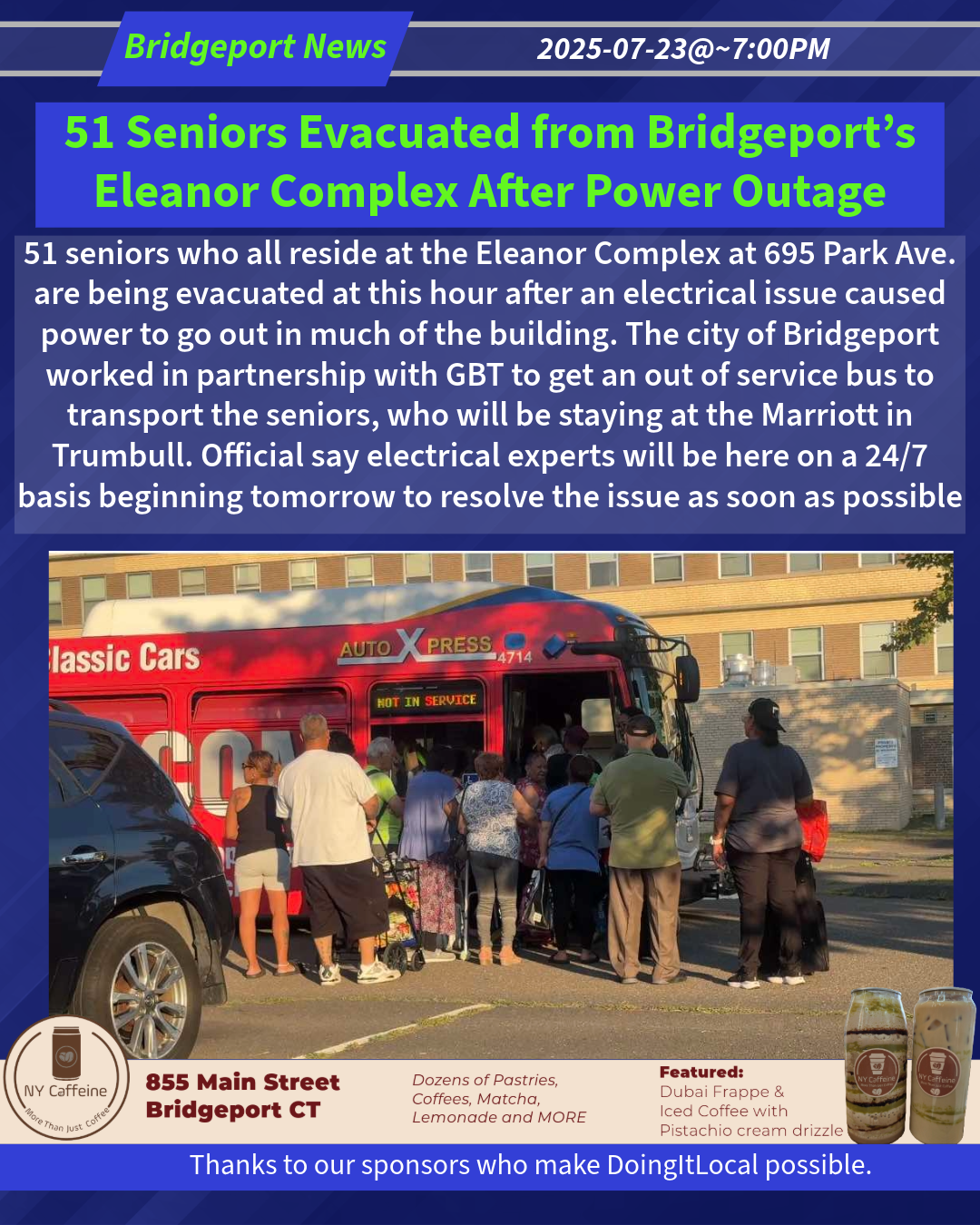 51 Seniors Evacuated from Bridgeport’s Eleanor Complex After Power Outage