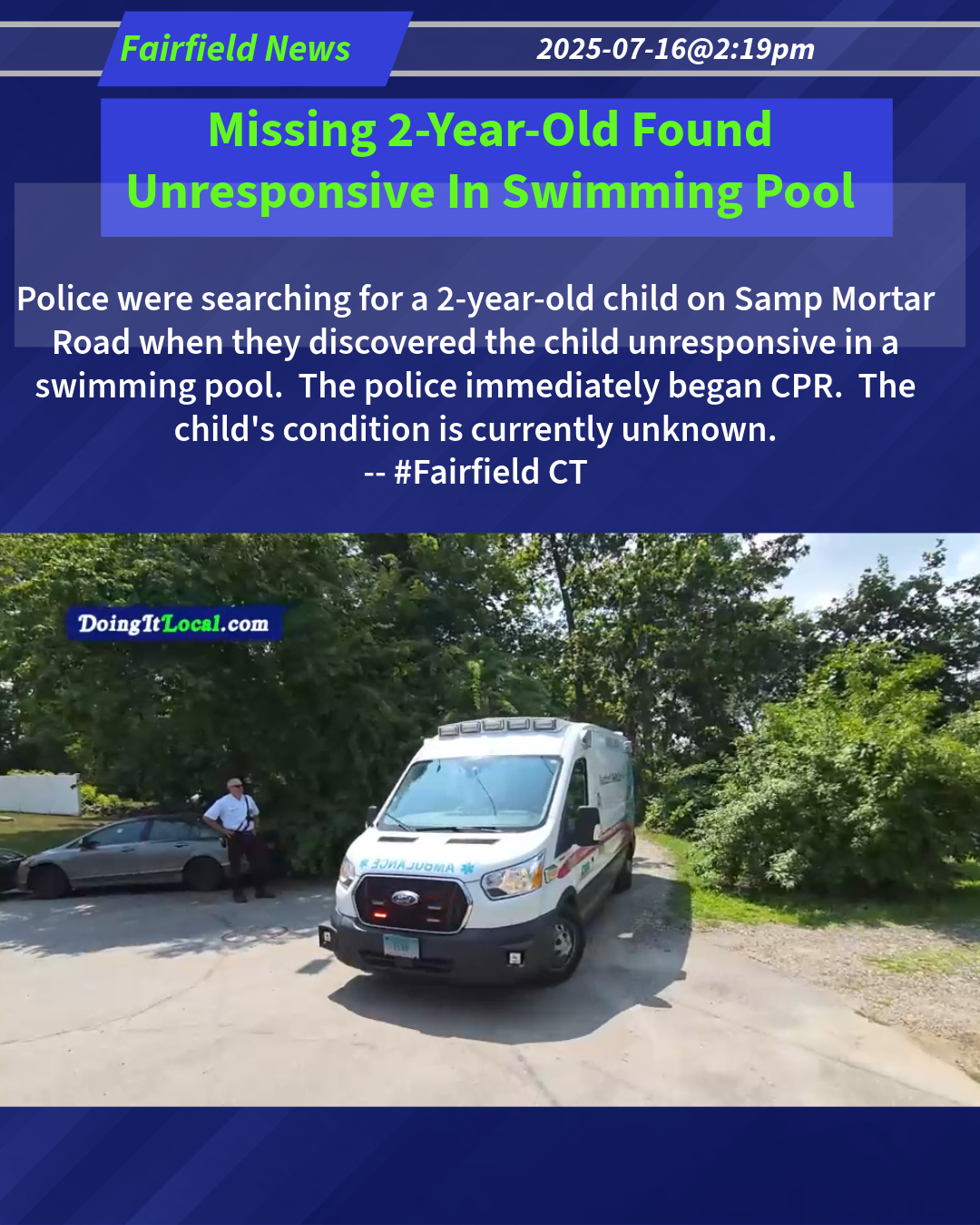 Missing 2-Year-Old Found Unresponsive In Swimming Pool