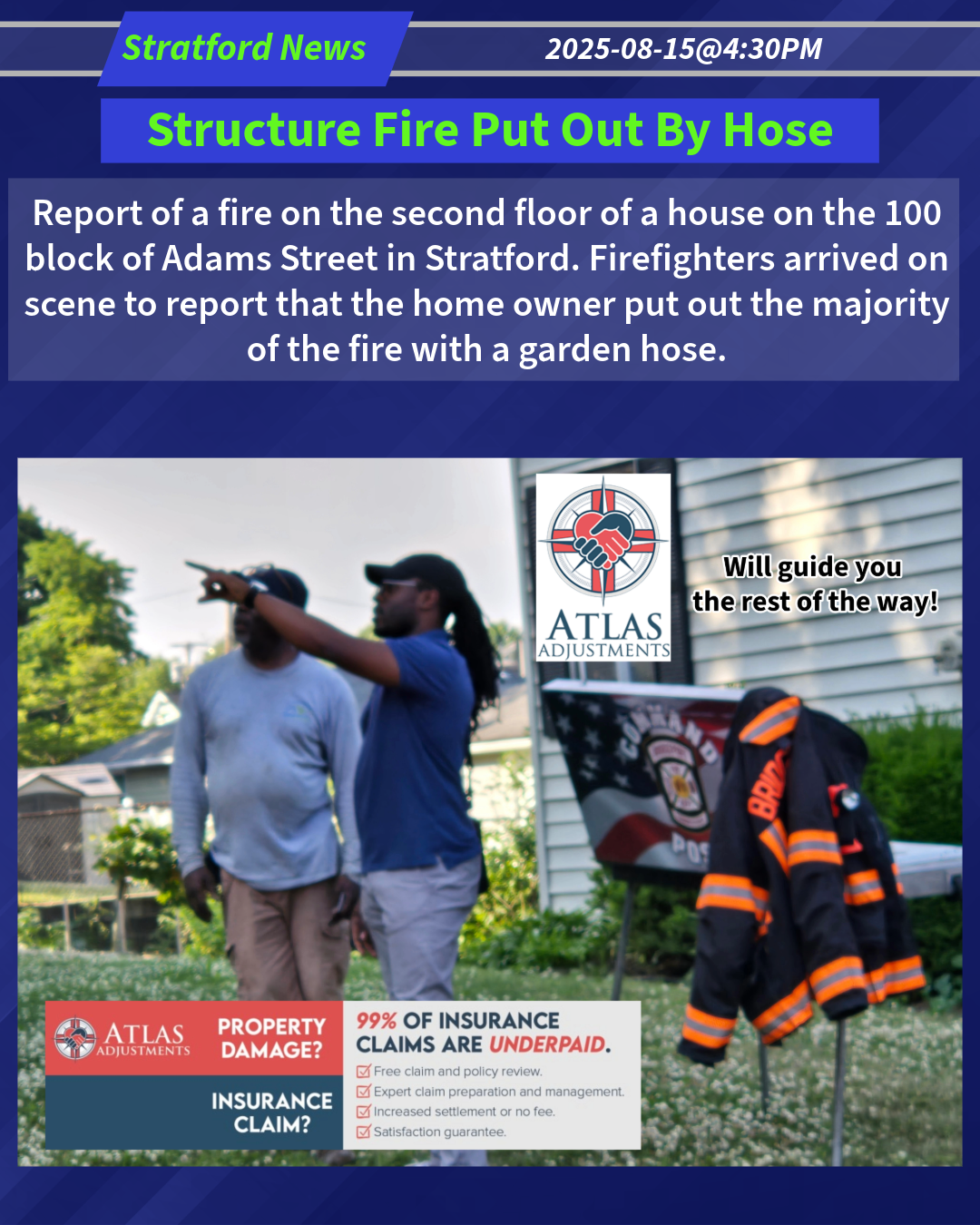 House Fire Put Out By Gardening Hose