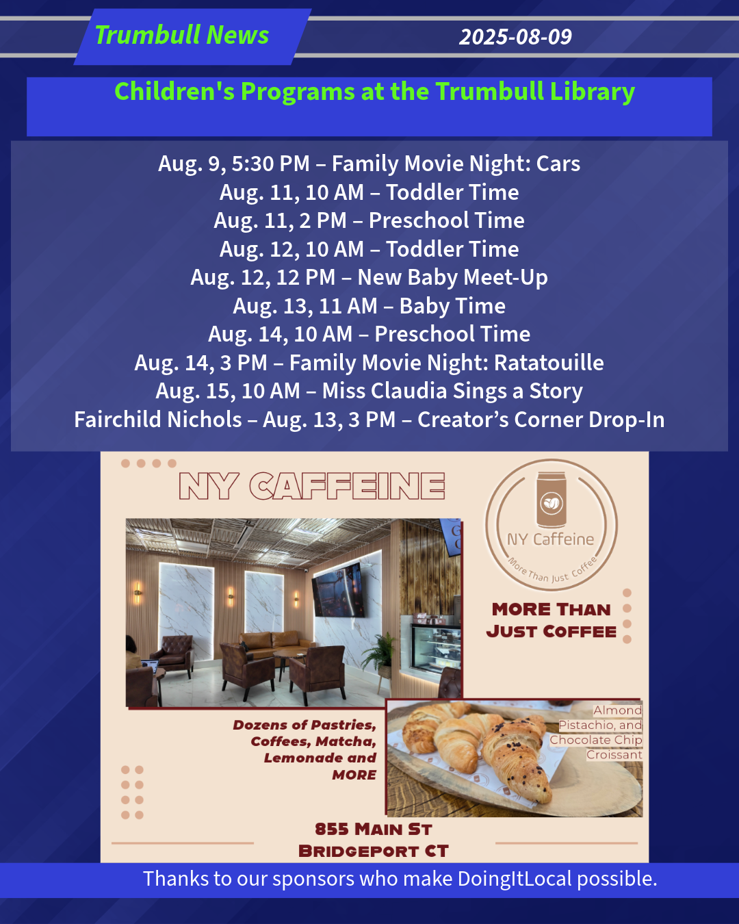 Press Release – Children’s Programs at the Trumbull Library