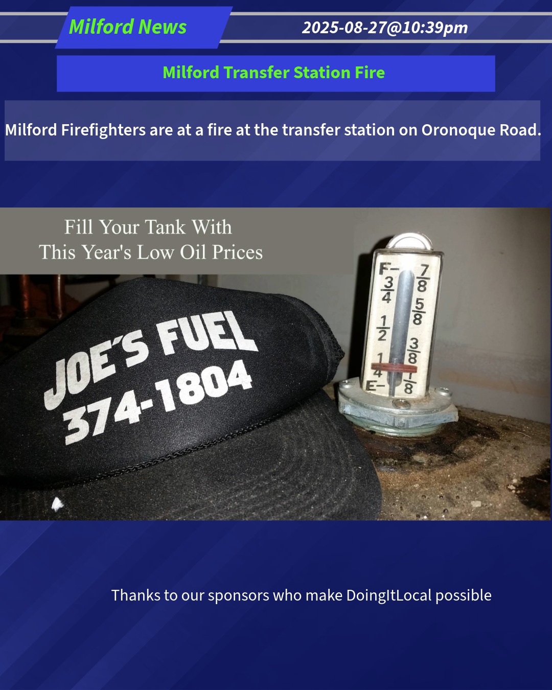 Milford Transfer Station Fire