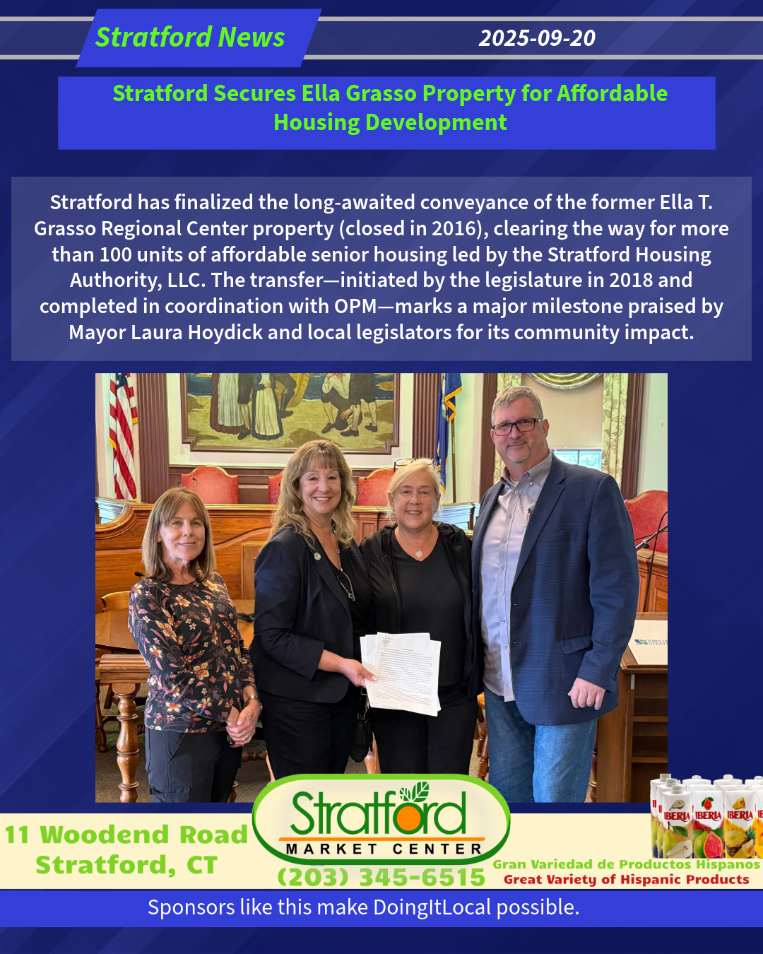 Stratford Secures Ella Grasso Property for Affordable Housing Development