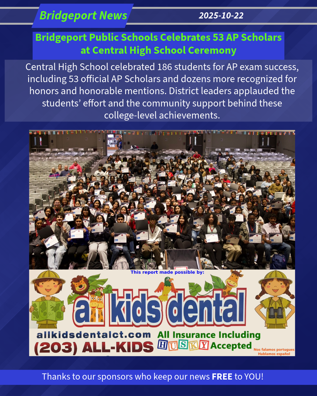 Bridgeport Public Schools Celebrates 53 AP Scholars at Central High School Ceremony