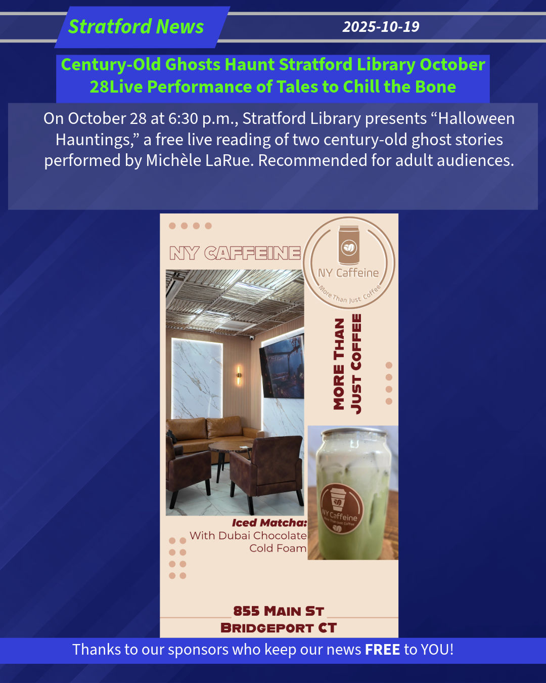 Century-Old Ghosts Haunt Stratford Library October 28Live Performance of Tales to Chill the Bone