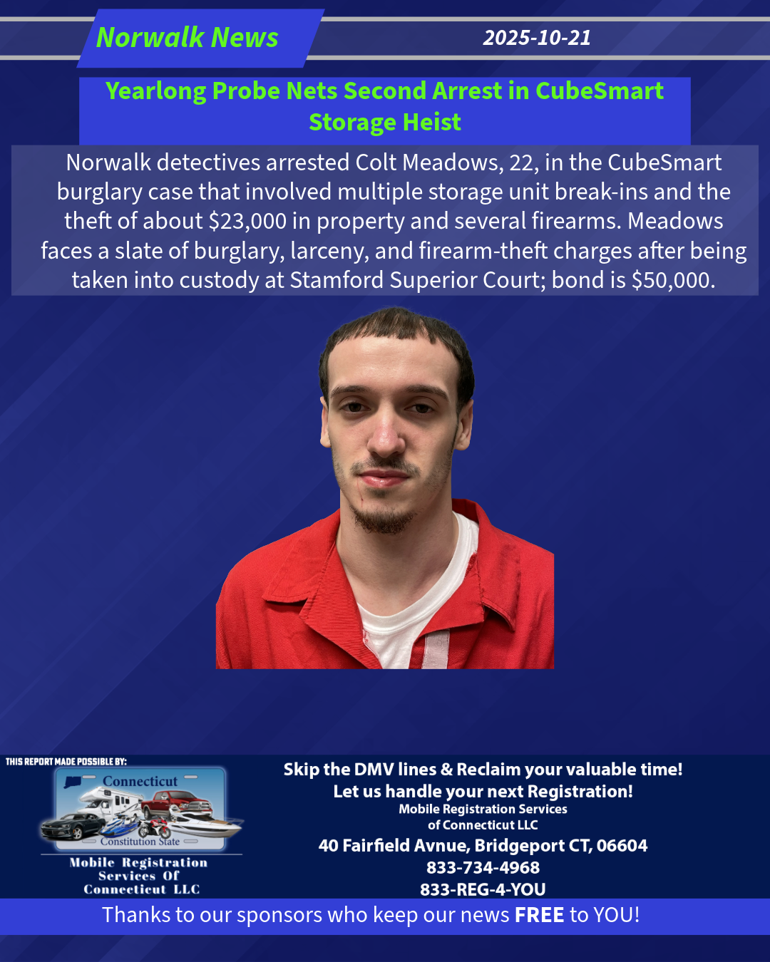 Yearlong Probe Nets Second Arrest in CubeSmart Storage Heist