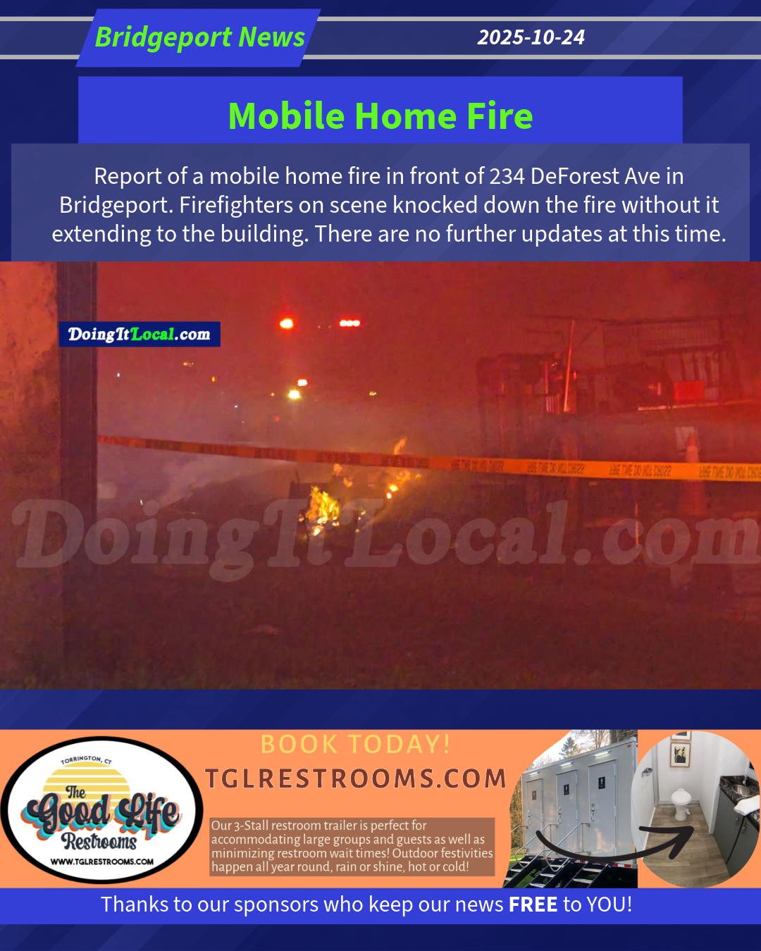 Bridgeport Mobile Home Fire