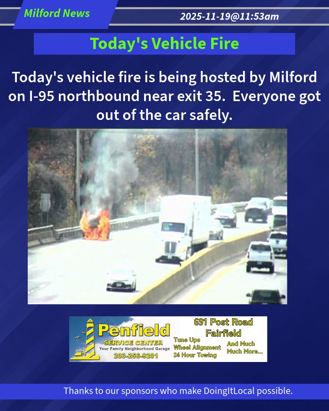 Today’s Vehicle Fire