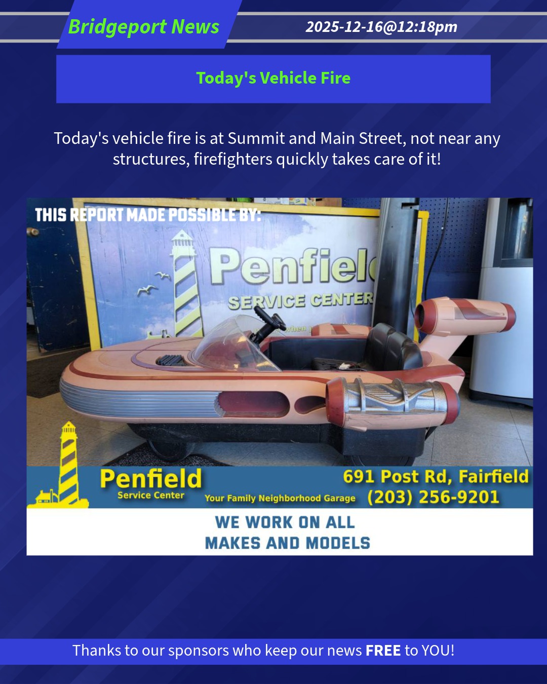 Today’s Vehicle Fire