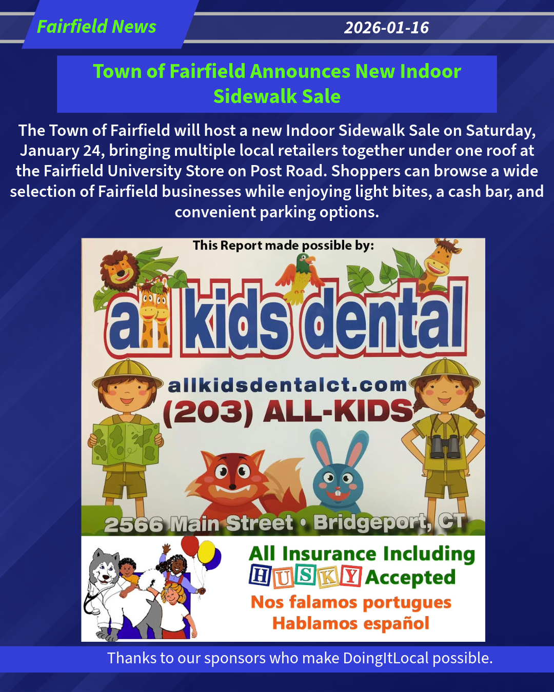 Town of Fairfield Announces New Indoor Sidewalk Sale