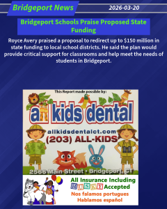 Bridgeport Interim Superintendent Royce Avery speaking about proposed state funding for schools.