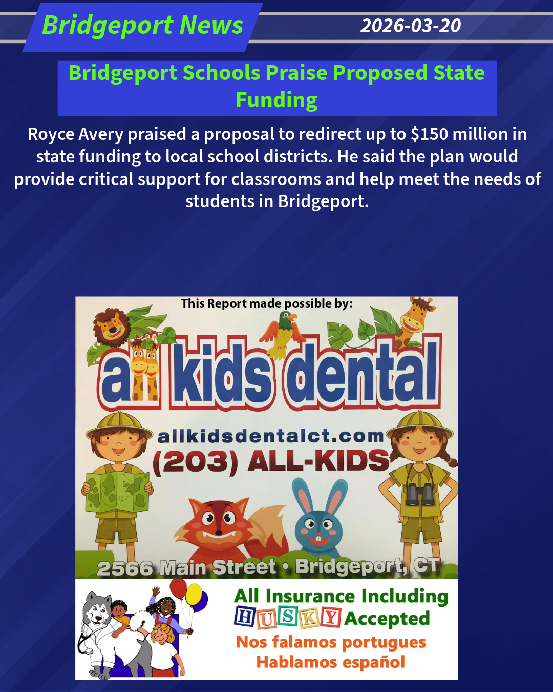 Bridgeport Interim Superintendent Royce Avery speaking about proposed state funding for schools.