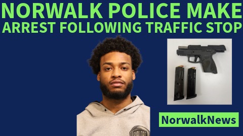 Mugshot of Fredrick Jerome Pate alongside a Taurus G2C 9mm handgun and loaded magazines recovered during a Norwalk traffic stop.